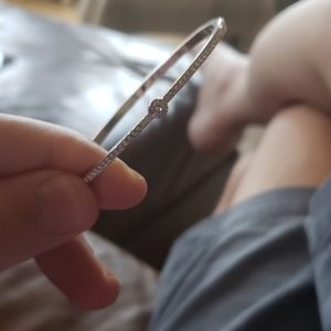 Accent crystal bangle bracelet